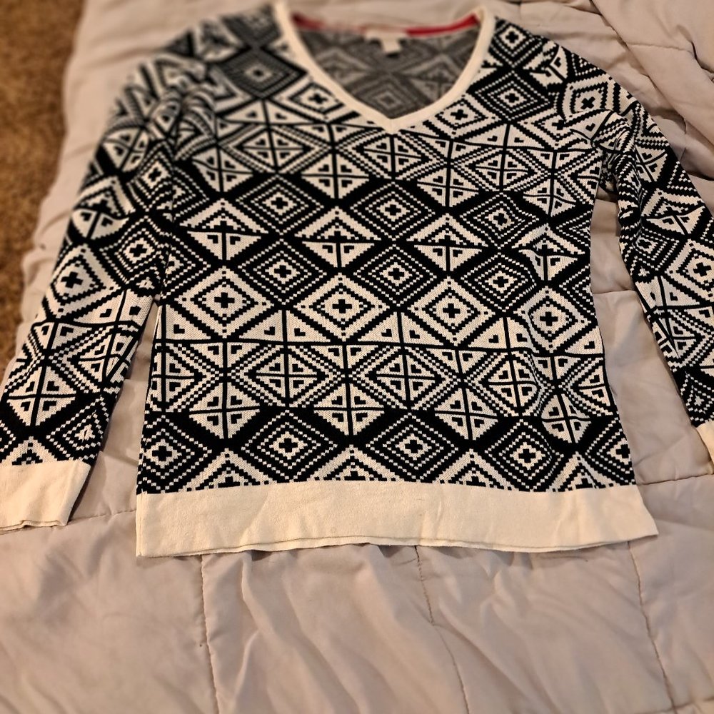 Warm black and white sweater